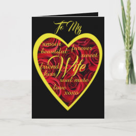 Auf meine Ehefrau liebenswürdige Wörterbuchkarte Feiertagskarte