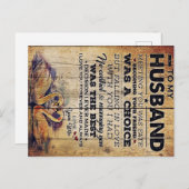 Auf meine Husband-Dekoration | Jubiläumsveranstalt Ankündigungspostkarte (Vorne/Hinten)