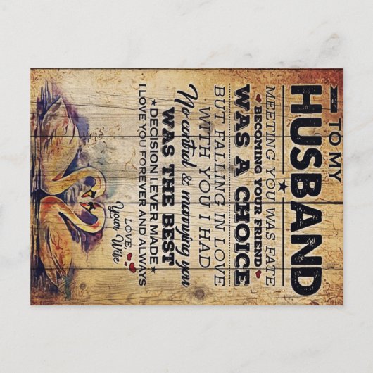 Auf meine Husband-Dekoration | Jubiläumsveranstalt Ankündigungspostkarte (Vorderseite)