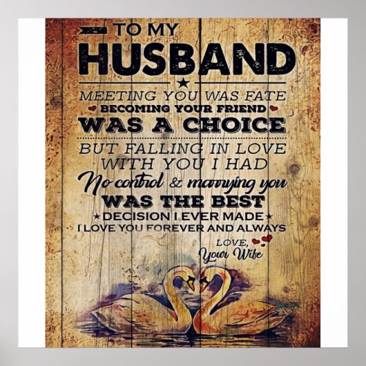 Auf meine Husband-Dekoration | Jubiläumsveranstalt Poster (Vorne)