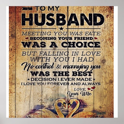 Auf meine Husband-Dekoration | Jubiläumsveranstalt Poster (Vorne)