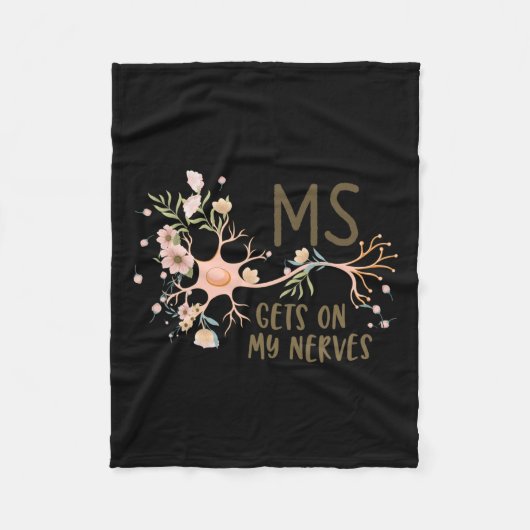 Auf meine Nerven Multiple Sklerose Awareness Flora Fleecedecke (Vorderseite)