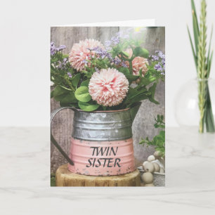 AUF MEINE PHANTASTISCHE **TWIN-SCHWESTER** GEBURTS KARTE