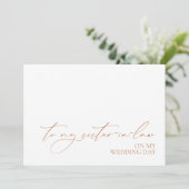 "Auf meine Schwiegermutter am Hochzeitstag"-Karte (Stehend Vorderseite)