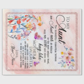 Auf meine Tante von Niece Blume Lover Geschenk Geschenkpapier (Flach)