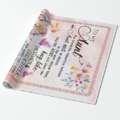 Auf meine Tante von Niece Blume Lover Geschenk Geschenkpapier (Ungerollt)