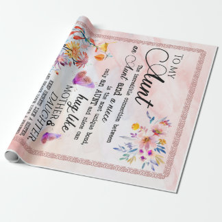 Auf meine Tante von Niece Blume Lover Geschenk Geschenkpapier