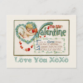 Auf meine Valentine Cupid Postkarte
