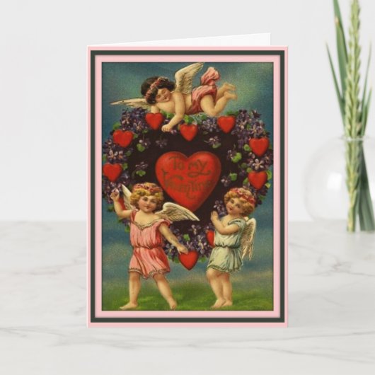 Auf meine Valentine - Vintage Valentinkarte Feiertagskarte (Vorderseite)