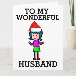 AUF MEINE WUNDERSCHÖNE HUSBAND CHRISTMAS CARD KARTE