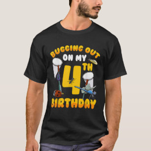 Auf meinem 4. Geburtstag lustiges Insekt und Bu T-Shirt
