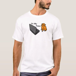 Auf meinem Computer Lustiges Orange Katze Meme T-Shirt