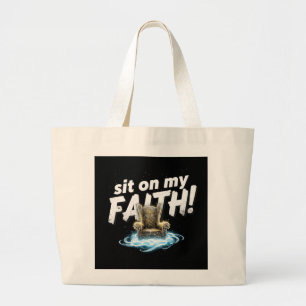"Auf meinem Glauben sitzen" Christliches Tote Bag Jumbo Stoffbeutel