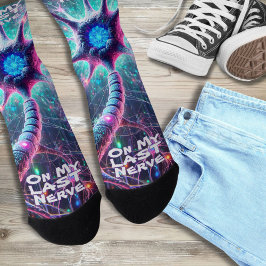 "Auf meinem letzten Nerv" Humorische Wissenschafts Socken
