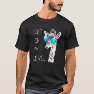 Auf meinem Level Giraffe Glasses Giant Zoo Animal T-Shirt