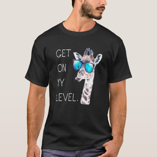 Auf meinem Level Giraffe Glasses Giant Zoo Animal T-Shirt (Vorderseite)