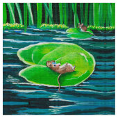 Auf meinem Lily Pad schweben Stoff (Nahaufnahme)