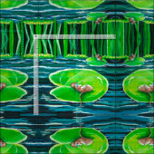 Auf meinem Lily Pad schweben Stoff (Kachel)