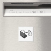 Auf meinem lustigen Computer Weiße Katzen-Meme Magnet (In Situ (Geschirrspüler))