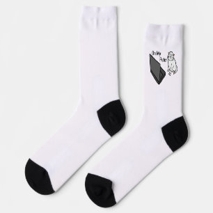 Auf meinem lustigen Computer Weiße Katzen-Meme Socken
