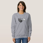 Auf meinem lustigen Computer Weiße Katzen-Meme Sweatshirt (Vorne ganz)