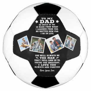 Auf meinem Vater Liebe Sie Custom 4 FotoCollage Fußball