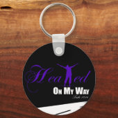 Auf meinem Weg geheilt Lila/schwarz Schlüsselanhän Schlüsselanhänger (Vorderseite)