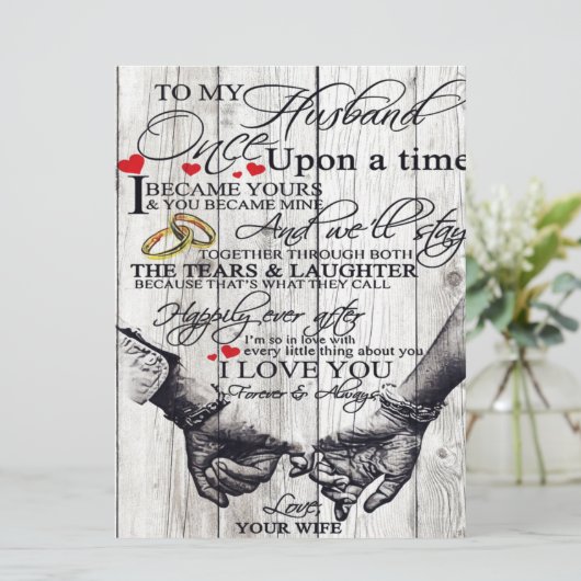 Auf meinen Brief, Liebe zitiert Geschenke Menükarte (Stehend Vorderseite)