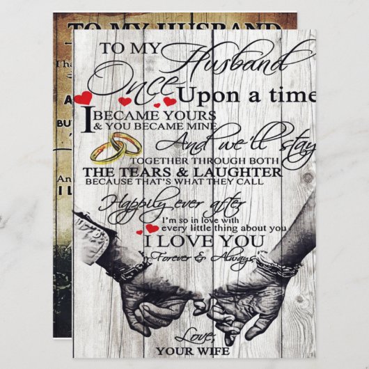 Auf meinen Brief, Liebe zitiert Geschenke Menükarte (Vorne/Hinten)