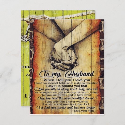 Auf meinen Brieftbrief, Liebliche Zitate Geschenk Einladung (Vorne/Hinten)