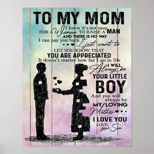 Auf meinen Mama-Brief, das beste Geschenk für Mama Poster (Vorne)