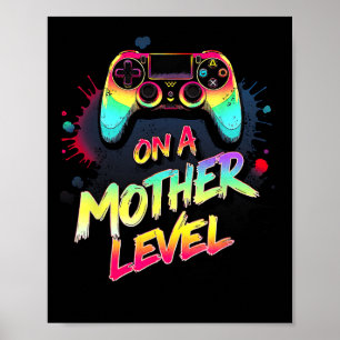 Auf Mutterebene - Muttertag Gamer-Mama Retro-C Poster