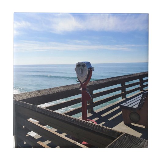 Auf Newport Pier, Newport Beach, Kalifornien Fliese (Vorderseite)