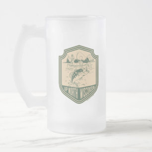 Auf Nordwisconsin Abzeichen Mattglas Bierglas