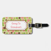 Auf Oma's rosa Gepäckmarke Gepäckanhänger (Vorderseite horizontal)