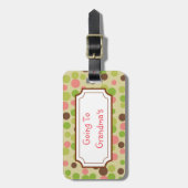 Auf Oma's rosa Gepäckmarke Gepäckanhänger (Vorderseite vertikal)