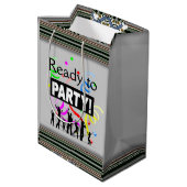 Auf Party bereit Mittlere Geschenktüte (Rückseite Schrägansicht)