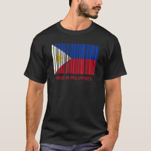 Auf Philippinen-Flagge-Barcode hergestellt T-Shirt