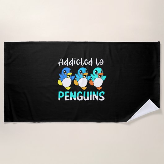 Auf Pinguine aufgepasst Strandtuch (Vorderseite)