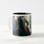 Auf Plattform (Öl auf Leinwand) Zweifarbige Tasse (Vorderseite Links)