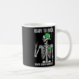 Auf Rock Mental Health Awareness Skeletts Rock Han Kaffeetasse
