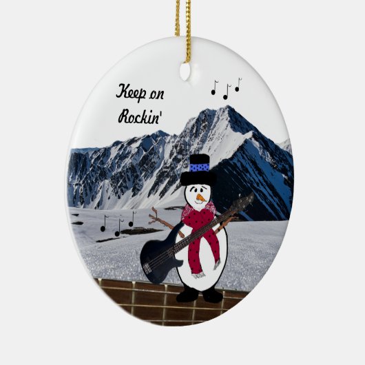 Auf Rocking Snowman Gitarre Keramik Ornament behal (Rechts)
