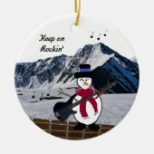 Auf Rocking Snowman Gitarre Keramik Ornament behal (Vorne)