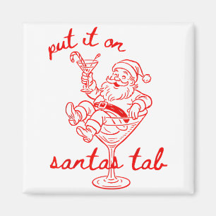 Auf Santas Rechnung setzen Lustiges Weihnachten Sa Magnet