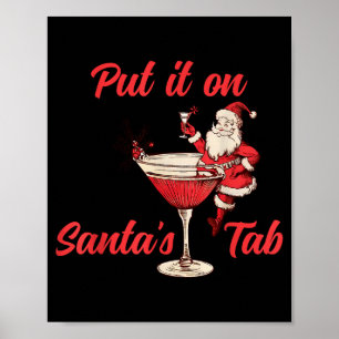 Auf Santas Rechnung setzen Lustiges Weihnachten Sa Poster