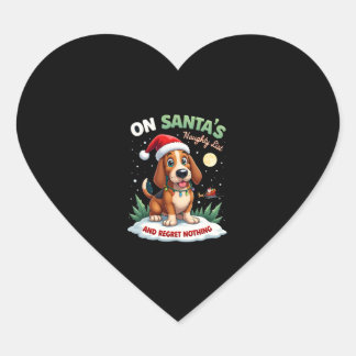 Auf Santas Weihnachts-Naughty-Liste Nichts bereuen Herz-Aufkleber