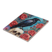 Auf Schädelhaufen Rote Rosen nachts Fliese (Seite)