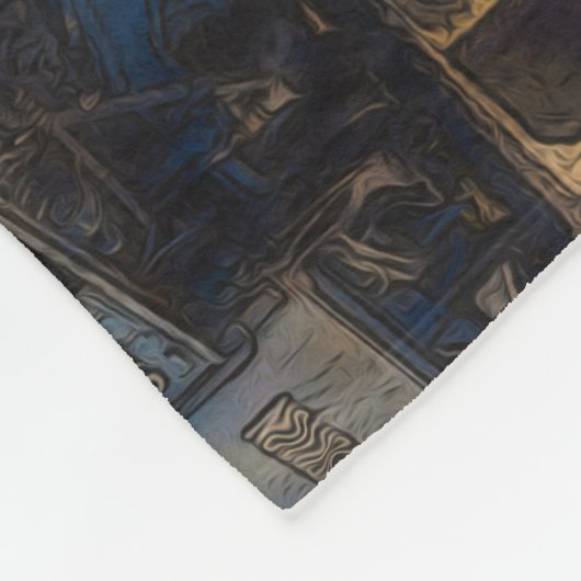 Auf Schiene - Vintager Dampfzug Fleecedecke (Ecke)