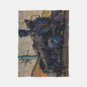 Auf Schiene - Vintager Dampfzug Fleecedecke (Vorderseite)