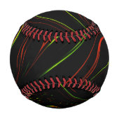 Auf schwarzem Fond zeigen sich die grünen und rote Baseball (Rückseite)